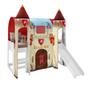 Imagem de Cama com Escorregador Joy com Dossel Barraca Forte e 2 Torres Pura Magia Branco/Vermelho