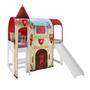 Cama com Escorregador Joy com Dossel Forte 1 Torre e Luz de LED Pura Magia Branco/Vermelho/Azul Imagem de Cama com Escorregador Joy com Dossel Forte 1 Torre e Luz de LED Pura Magia Branco/Vermelho/Azul