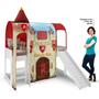 Cama com Escorregador Joy com Dossel Forte 1 Torre e Luz de LED Pura Magia Branco/Vermelho/Azul Imagem de Cama com Escorregador Joy com Dossel Forte 1 Torre e Luz de LED Pura Magia Branco/Vermelho/Azul