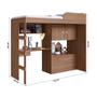 Imagem de Cama Com Estação De Trabalho 3 em 1  Com Colchão Montana Imbuia Shop Jm