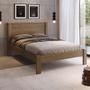 Imagem de Cama De Casal 149x200 Com Cabeceira 100% MDF Com Colchão Castanho Dubai Fênix