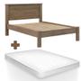 Imagem de Cama De Casal 149x200 Com Cabeceira 100% MDF Com Colchão Castanho Dubai Fênix