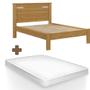 Imagem de Cama De Casal Com Cabeceira 100% MDF Com Colchão Cinamomo Off White Fege Shop Jm