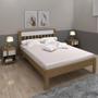 Imagem de Cama de Casal com Cabeceira Ripada - Amêndoa/Branco