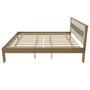 Imagem de Cama de Casal com Cabeceira Ripada - Amêndoa/Branco