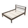 Imagem de Cama de Casal Grande 196 cm Com Cabeceira Quarto Adulto Nogal Marrom Madeira Branco