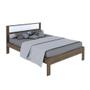 Imagem de Cama de Casal para Colchão 138 x 188 cm Multimóveis CR35009 Nogal/Branca