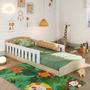 Imagem de Cama de Chão Montessoriana de Solteiro Linha Encanto Carvalho/ Branco