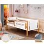 Imagem de Cama de Criança Infantil com Colchão Mirela com Grade de Proteção Branco/amêndoa Luminária Led