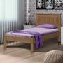 Imagem de Cama De Solteiro Com Cabeceira 100% MDF Castanho Mônaco Fênix