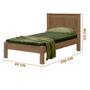 Imagem de Cama De Solteiro Com Cabeceira 100% MDF Castanho Mônaco Fênix