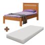 Imagem de Cama De Solteiro Com Cabeceira 100% MDF Com Colchão Nature Off White Savao Shop Jm