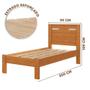 Imagem de Cama De Solteiro Com Cabeceira 100% MDF Nature Off White Fege Shop Jm