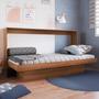 Imagem de Cama de Solteiro Horizontal Articulável com Escrivaninha de Estudo Nogal - Panorama Móveis