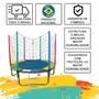 Imagem de Cama Elástica Pula Pula 1,83m Premium  + Piscina de Bolinhas Oitavada 2,00m Resistente + Gangorra Infantil 1 Lugar 