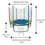 Imagem de Cama Elástica Pula Pula Trampolim 1,83m + Piscina de Bolinhas Oitavada 2,00m Picadeiro + Escorregador Médio