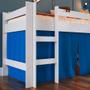 Imagem de Cama Elevada Infantil com Escorregador e Cortina - Branco/Azul - Zimo Shop