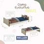 Imagem de Cama Evolutiva 2 em 1 Ravi Branco Fosco com Pés Amadeirado e Colchão D33 - Reller Móveis