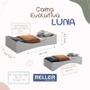 Imagem de Cama Evolutiva Luna Areia Fosco, 2 Kits Proteção Lateral Lisa e Colchão D33 - Reller Móveis