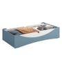 Imagem de Cama Evolutiva Luna Azul Fosco com 2 Kits Proteção Lateral Lisa e Colchão D33 - Reller Móveis