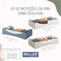 Imagem de Cama Evolutiva Luna Branco Fosco com 2 Kits Proteção Lateral Lisa - Reller Móveis