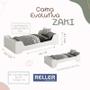 Imagem de Cama Evolutiva Zaki Areia Fosco com 2 Kits Proteção Lateral Lisa e Colchão D20 - Reller Móveis