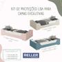 Imagem de Cama Evolutiva Zaki Azul Fosco com 2 Kits Proteção Lateral Lisa e Colchão D20 - Reller Móveis