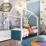 Imagem de Cama Infantil Branco Azul - Carrossel Shop JM