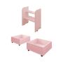 Imagem de Cama Infantil com 2 Baus Organizador e Escada Luna Plus Rosa