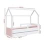 Imagem de Cama Infantil Com 2 Gavetas Solteiro Casinha Branco Rosa Carrossel Shop JM