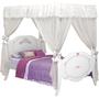 Imagem de Cama Infantil com Dossel Retangular Princesa Encantada Pura Magia Branco Acetinado