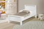 Imagem de cama infantil estilo retro pés de madeira branco com colchão