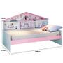 Imagem de Cama Infantil Menina Casa de Boneca Diversão Cor Branco com Rosa - Pura Magia