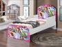 Imagem de Cama Infantil Mini Com Colchão Menina Adesivada Princesinha