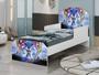 Imagem de Cama Infantil Mini Com Colchão Menino Adesivada Sonic Branco