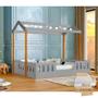 Imagem de Cama Infantil Montessoriana Ágatha Casal com Led e Colchão Cinza/amêndoa