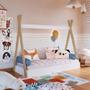 Imagem de Cama Infantil Montessoriana Cabana 72cm x 158cm Branco Thaddeus Completa Móveis