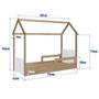 Imagem de Cama Infantil Montessoriana Casinha com Colchão Menino Menina Solteiro 196cm com Proteção Lateral Aveiro com Branco