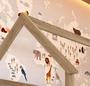Imagem de Cama Infantil Montessoriana Casinha com Colchão Menino Menina Solteiro 196cm com Proteção Lateral Aveiro com Branco
