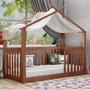 Imagem de Cama infantil montessoriana casinha - mogno