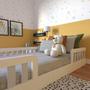 Imagem de Cama Infantil Montessoriana Solteiro Sol Yescasa Branco/Cinza Cristal