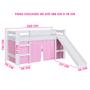 Imagem de Cama Infantil Solteiro Branca com Escorregador e Cortina Rosa - Completa com Colchão Kogu