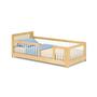 Imagem de Cama Infantil Solteiro Montessoriano Wave com Rattan Casatema Branco/Natural