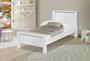 Imagem de cama juvenil branco com colchão mdf e pes de madeira com colchão