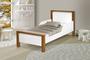 Imagem de cama juvenil branco marrom com colchão mdf e pés de madeira com colchão