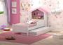 Imagem de Cama Juvenil Casinha Princesa branco/rosa com Colchão e Auxiliar