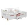 Imagem de Cama Juvenil Mary com Escada Led e Nicho Branco/mel + Acompanha Lousa Mágica