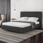 Imagem de Cama King Flutuante Com Cabeceira 195cm Lyra S05 Linho Preto - Mpozenato