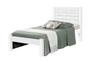 Imagem de Cama LAI Solteiro Com Cabeceira Trabalhada 100% MDF Com EStrado em Madeira Cor Branca