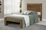 Imagem de Cama LAI Solteiro Com Cabeceira Trabalhada 100% MDF Com EStrado em Madeira Cor Jequitiba